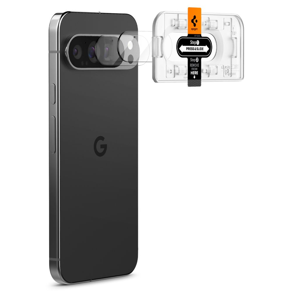Zaštitna folija za stražnju kameru Spigen EZ FIT za Google Pixel 9 Pro, Kaljeno staklo, Set od 2 komada AGL08444