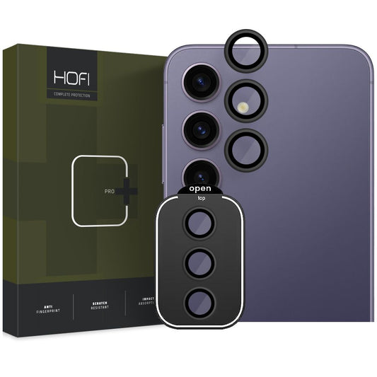 Zaštitna folija za stražnju kameru HOFI CamRing PRO+ za Samsung Galaxy S24+ S926, Kaljeno staklo, Crna