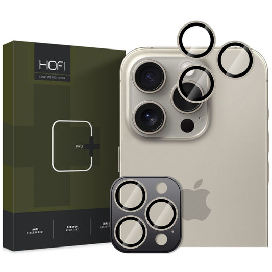 Zaštitna folija za stražnju kameru HOFI CamRing PRO+ za Apple iPhone 16 Pro Max / 16 Pro, Kaljeno staklo, Siva