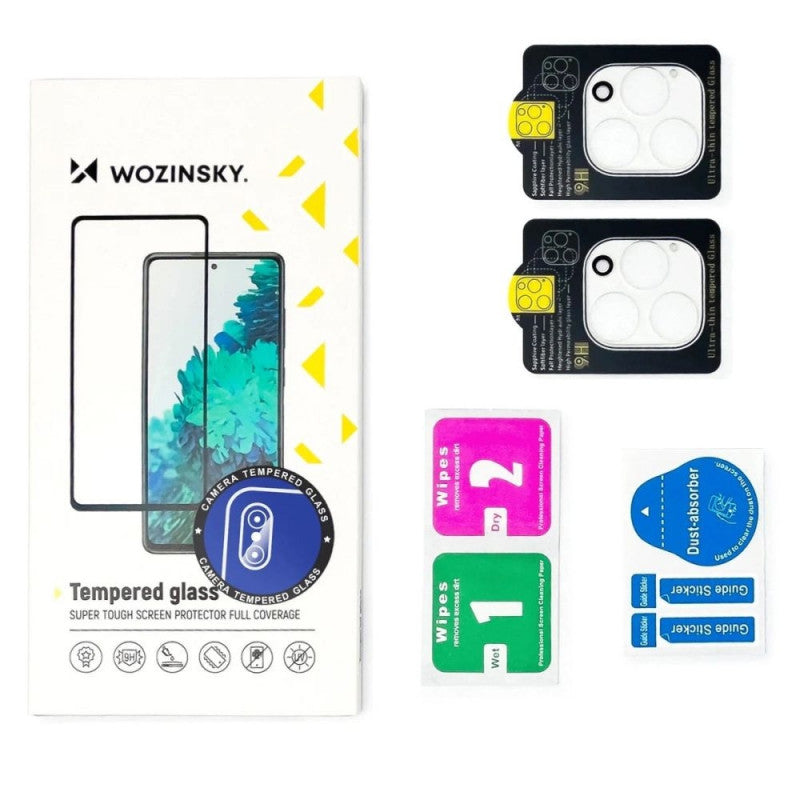 Zaštitna folija za stražnju kameru WZK za Apple iPhone 17, Kaljeno staklo, Set od 2 komada, Crna