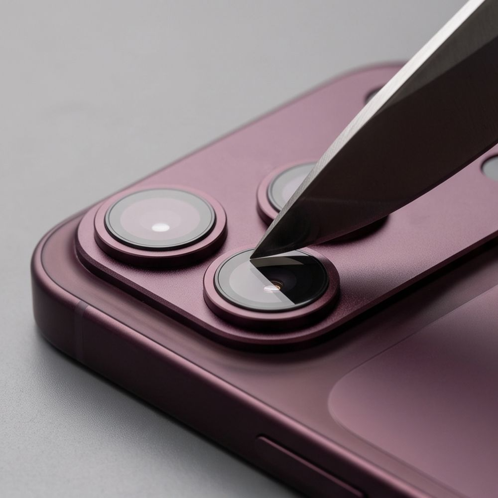 Stražnja zaštitna folija za kameru Tech-Protect CamFull Fit+ za Apple iPhone 18 Pro Max, Kaljeno staklo, Boja vina
