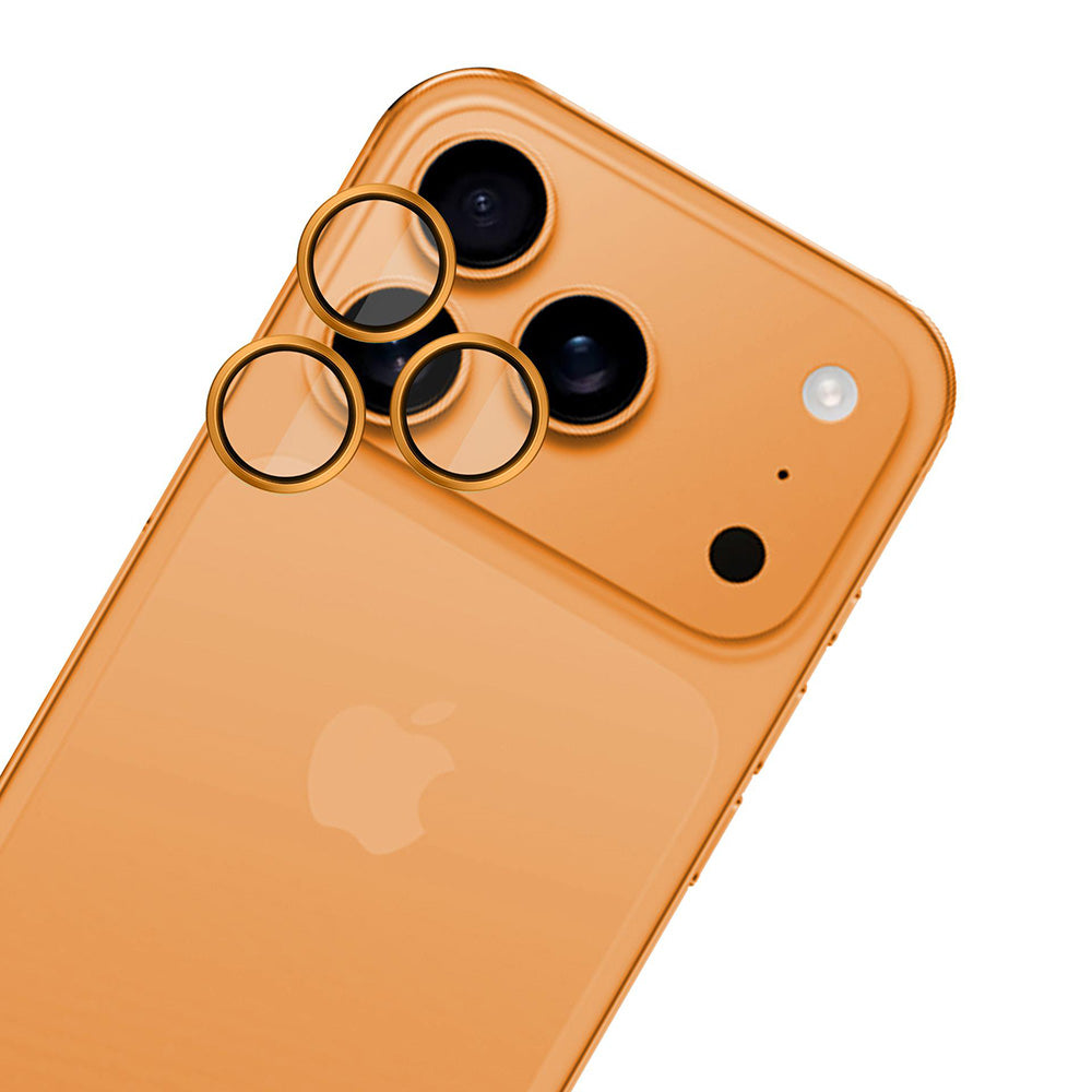 Zaštitna folija za stražnju kameru 3MK Hardy Protection Pro za Apple iPhone 17 Pro Max / 17 Pro, Kaljeno staklo, Narančasta