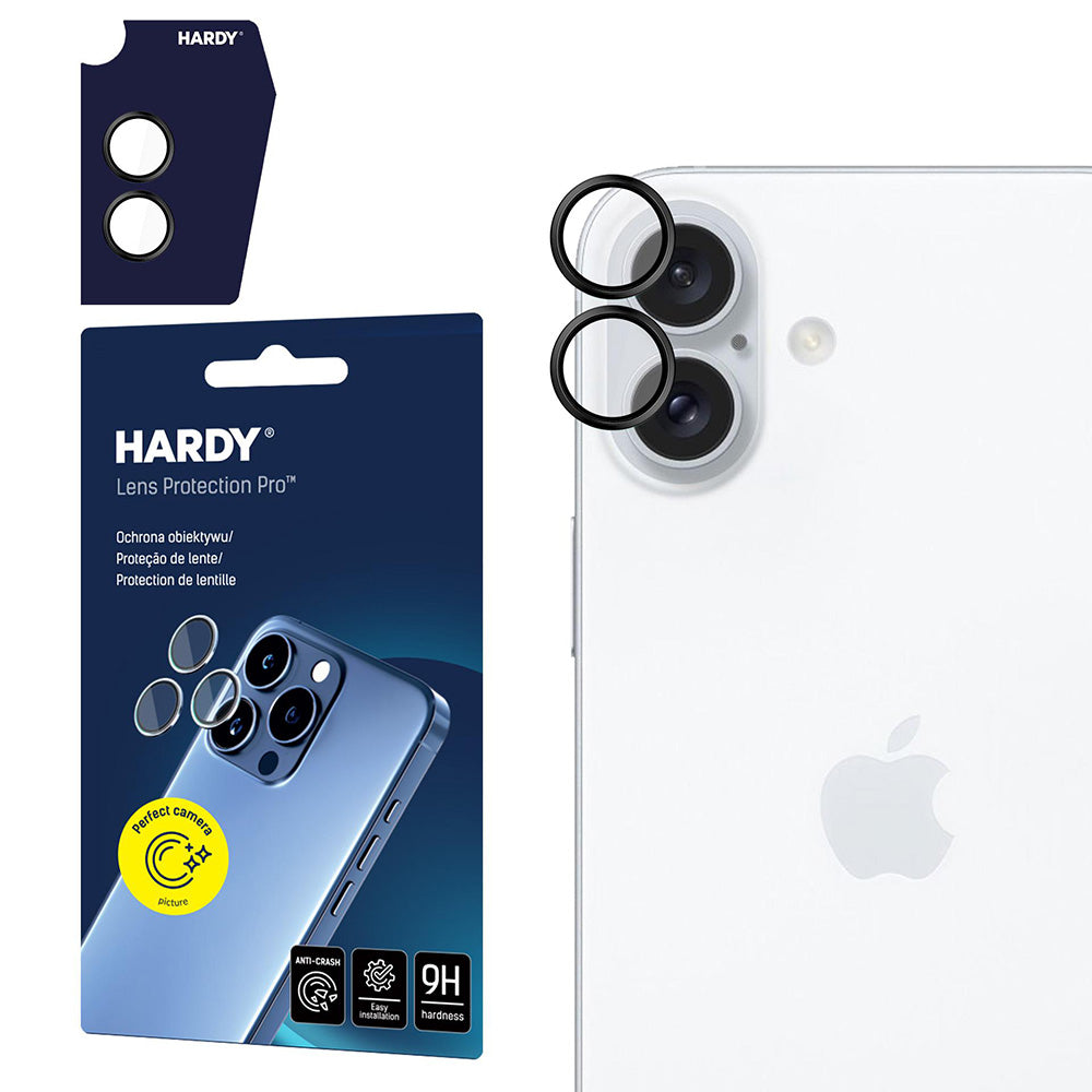 Zaštitna folija za stražnju kameru 3MK Hardy Protection Pro za Apple iPhone 17, Kaljeno staklo, Crna