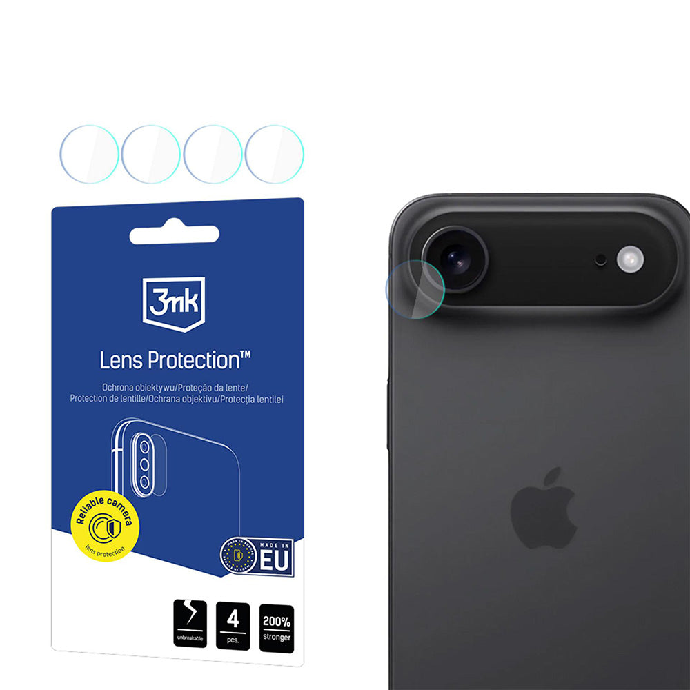 Zaštitna folija za stražnju kameru 3MK Protection za Apple iPhone 17 Air, Fleksibilno staklo, Set od 4 komada, Prozirna