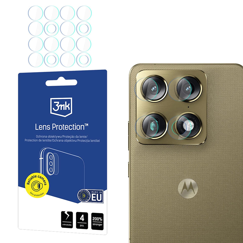 Zaštitna folija za stražnju kameru 3MK Protection za Motorola Edge 70 Ultra / Signature, Fleksibilno staklo, Set od 4 komada, Prozirna