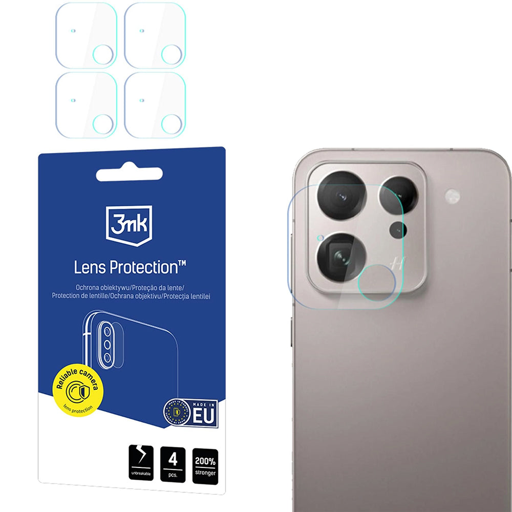 Zaštitna folija za stražnju kameru 3MK Protection za Oppo Find X9, Kaljeno staklo, Set od 4 komada, Prozirna