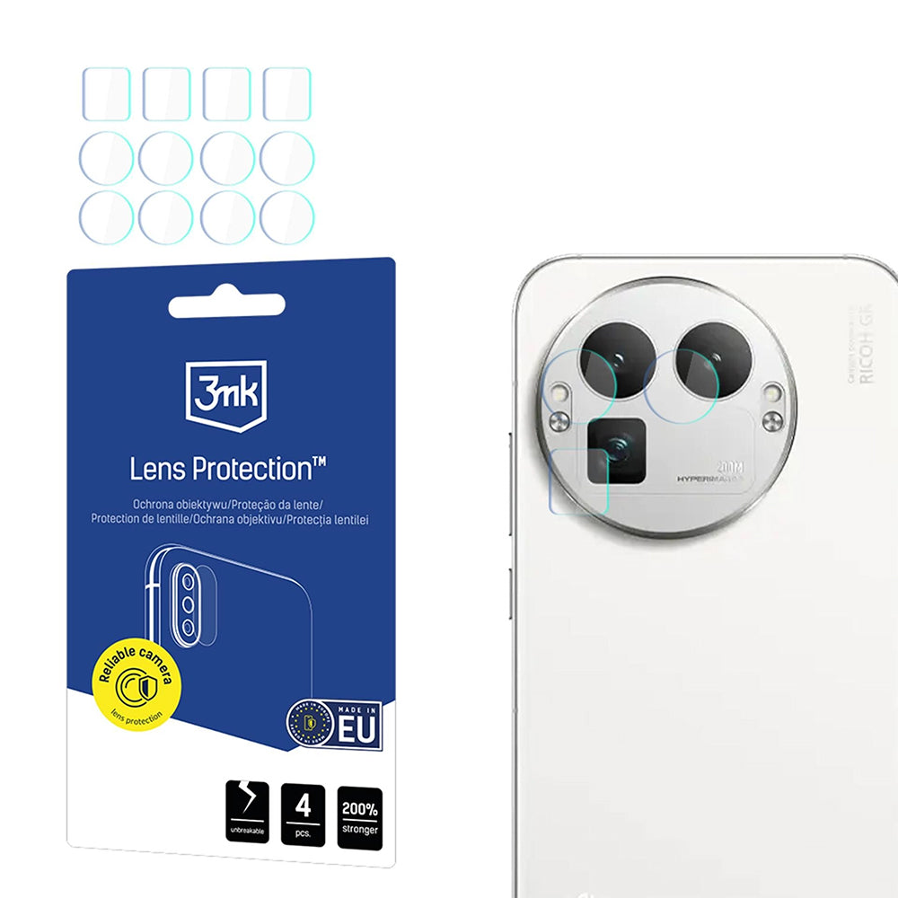 Zaštitna folija za stražnju kameru 3MK Protection za Realme GT 8 Pro, Kaljeno staklo, Set od 4 komada, Prozirna