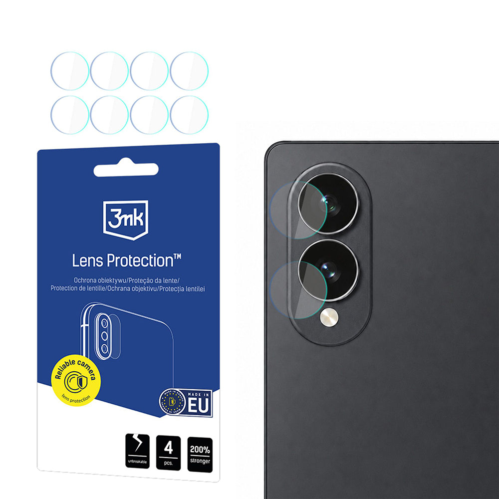 Zaštitna folija za stražnju kameru 3MK Protection za Samsung Galaxy Z Fold8 F971, Kaljeno staklo, Set od 4 komada, Prozirna