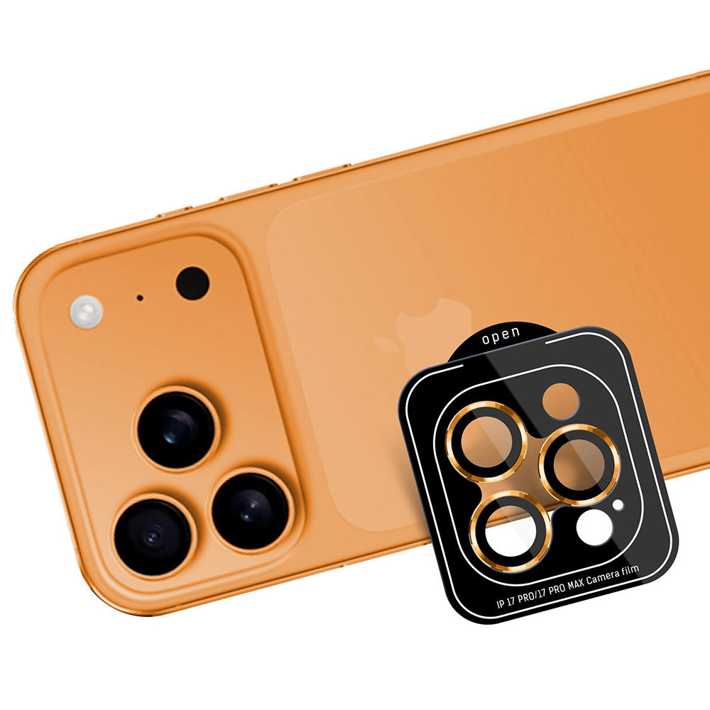 Folija za zaštitu stražnje kamere 3MK Protection Pro za Apple iPhone 17 Pro Max / 17 Pro, Kaljeno staklo, Narančasta