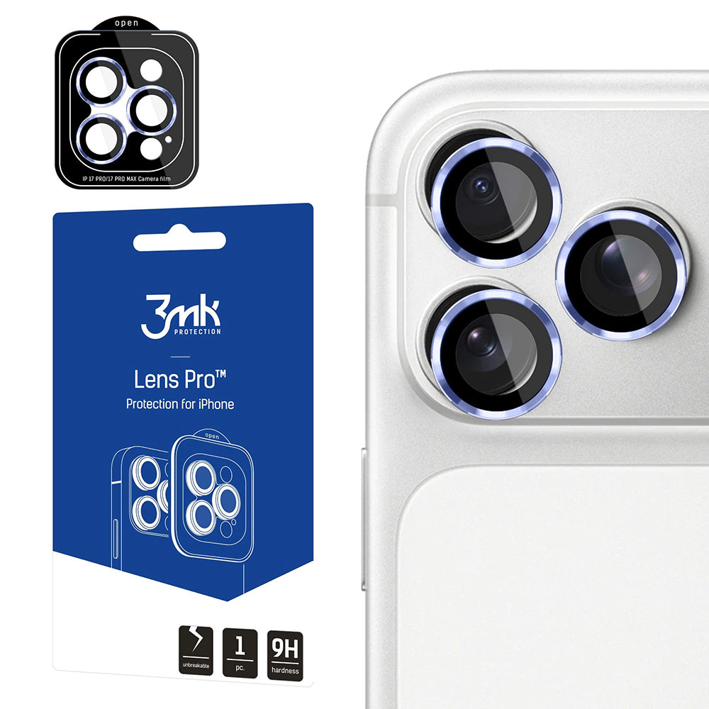 Zaštitna folija za stražnju kameru 3MK Protection Pro za Apple iPhone 18 Pro / 18 Pro Max, Kaljeno staklo, Plava