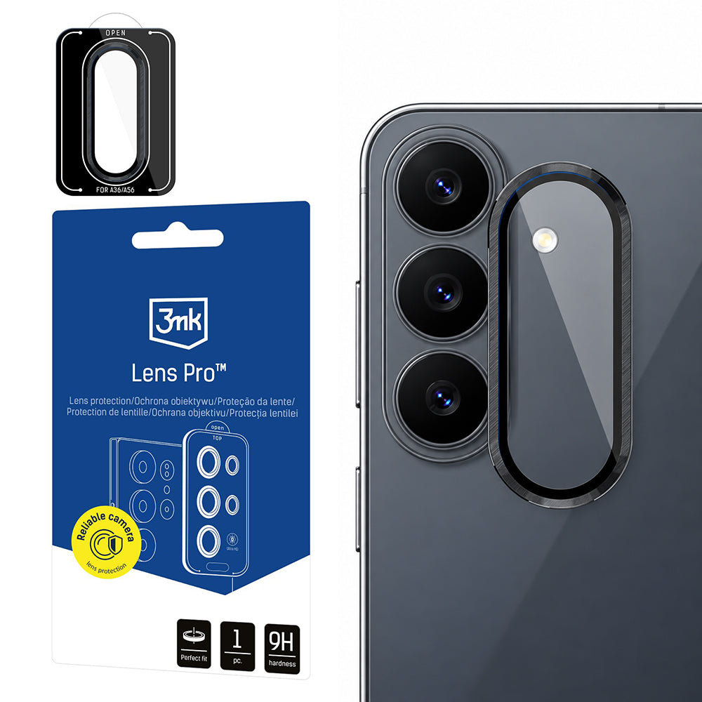 Zaštitna folija za stražnju kameru 3MK Protection Pro za Samsung Galaxy S26 FE S741, Kaljeno staklo, Crna