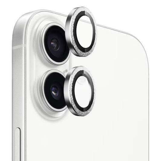 Folija za zaštitu stražnje kamere Blueo Glitter Diamond Metal Frame za Apple iPhone 17, Kaljeno staklo, Srebrna