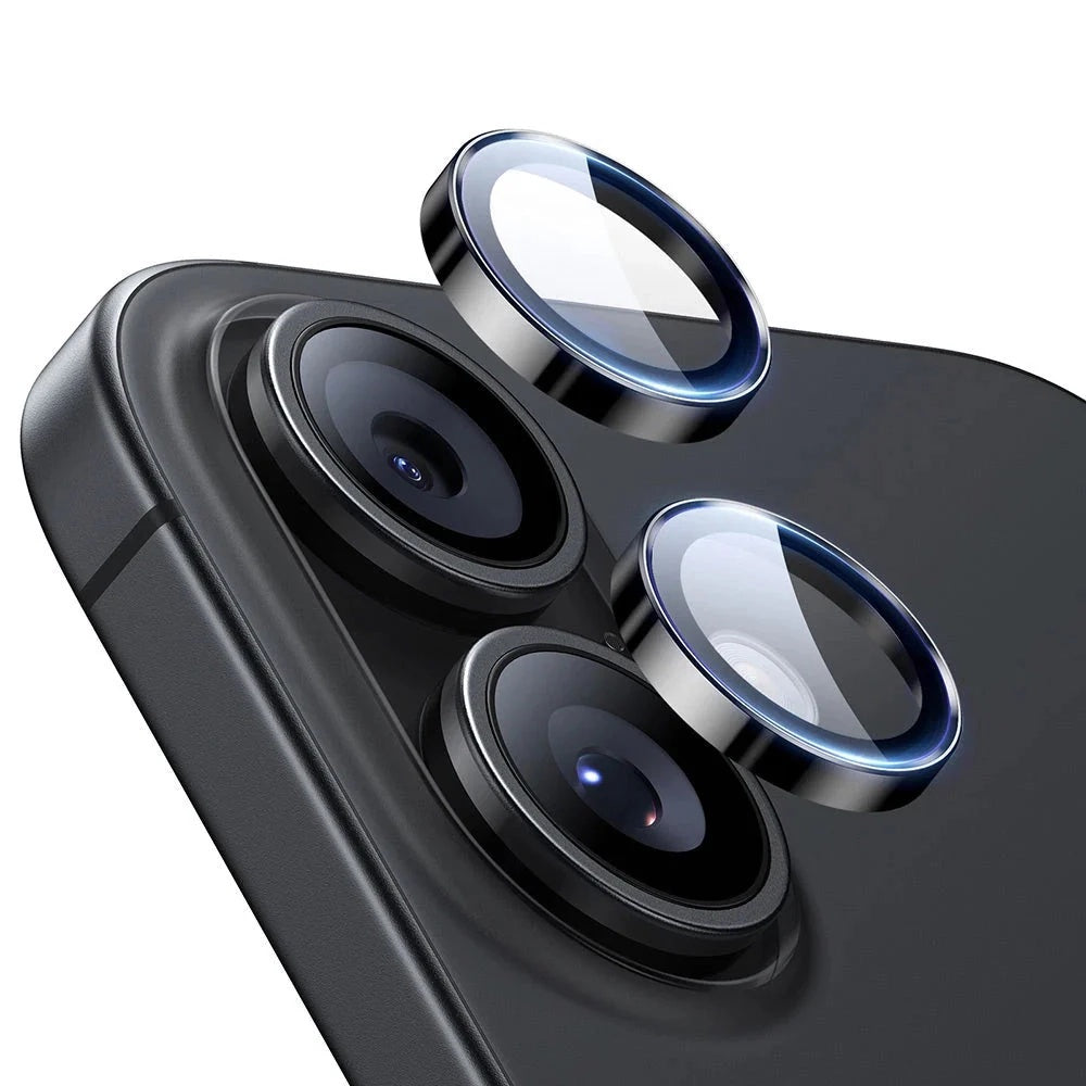 Zaštitna folija za stražnju kameru ESR Armorite za Apple iPhone 17 / 16 Plus / 16, Kaljeno staklo, Set od 2 komada, Crna