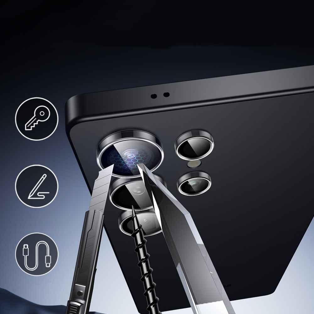 Zaštitna folija za stražnju kameru ESR Armorite za Samsung Galaxy S25 Ultra S938, Kaljeno staklo, Prozirna