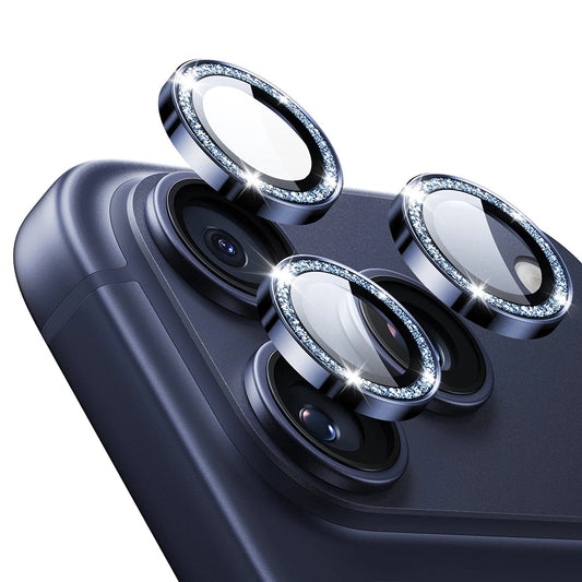 Zaštitna folija za stražnju kameru ESR Glitter Diamond Armorite za Apple iPhone 17 Pro Max / 17 Pro, Kaljeno staklo, Full Glue, Plava