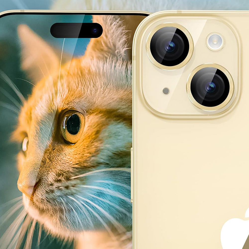 Zaštitna folija za stražnju kameru Lito S+ za Apple iPhone 14, Kaljeno staklo, Žuta