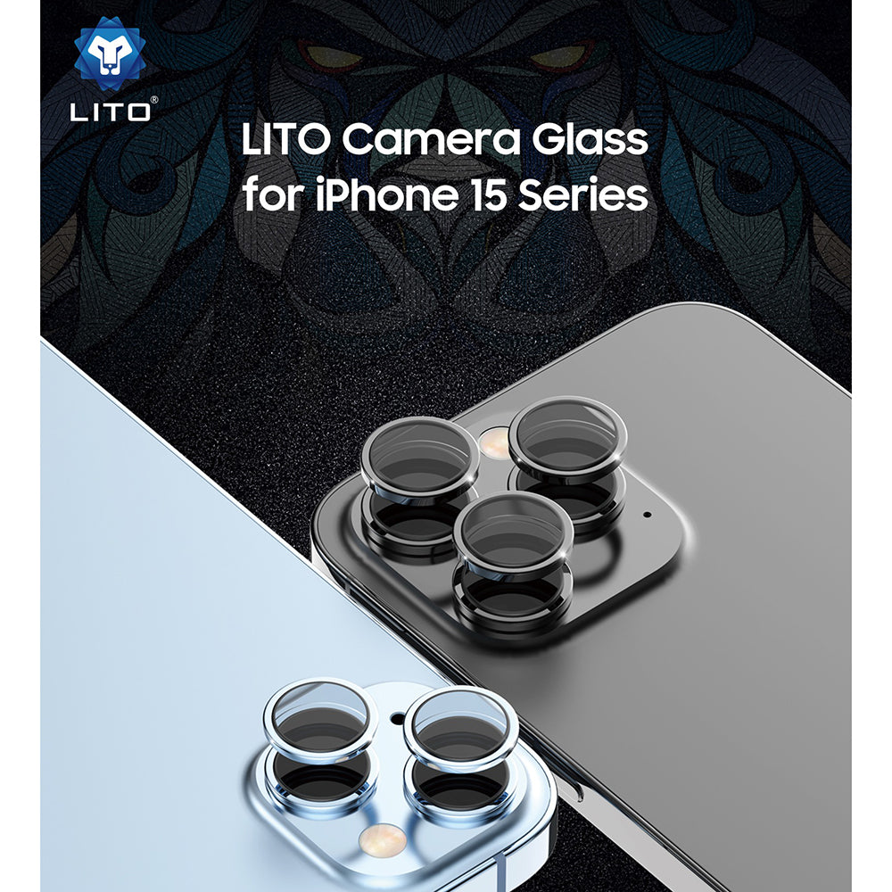 Zaštitna folija za stražnju kameru Lito S+ za Apple iPhone 15 Pro Max / 15 Pro, Kaljeno staklo, Srebrna