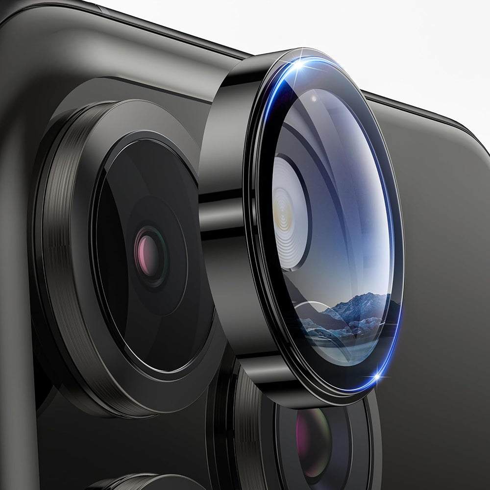 Zaštitna folija za stražnju kameru Lito S+ za Apple iPhone 16 Pro Max / 16 Pro, Kaljeno staklo, Crna