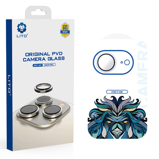 Zaštitna folija za stražnju kameru Lito Titanium AR za Apple iPhone 17 Air, Kaljeno staklo, Plava