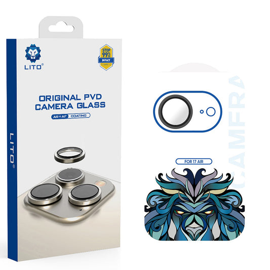 Zaštitna folija za stražnju kameru Lito Titanium AR za Apple iPhone 17 Air, Kaljeno staklo, Crna