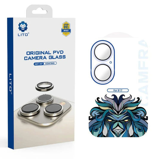 Zaštitna folija za stražnju kameru Lito Titanium AR za Apple iPhone 17, Kaljeno staklo, Plava