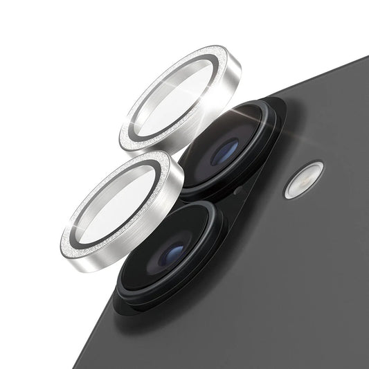 Zaštitna folija za stražnju kameru PanzerGlass Hoops Glitter za Apple iPhone 17 / 16 Plus / 16, Kaljeno staklo, Srebrna