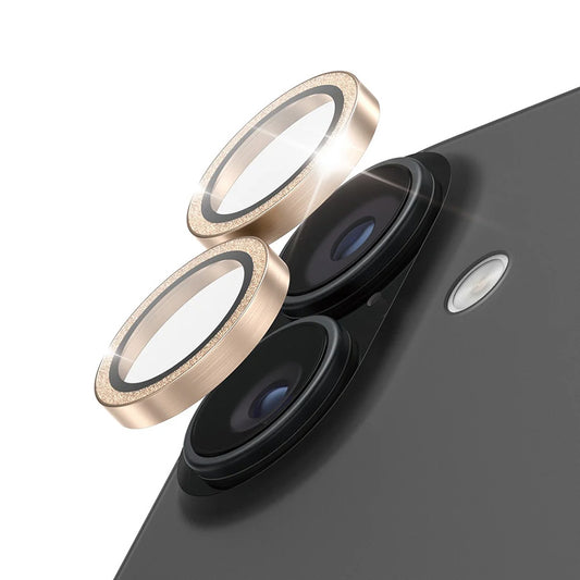 Zaštitna folija za stražnju kameru PanzerGlass Hoops Glitter za Apple iPhone 17 / 16 Plus / 16, Kaljeno staklo, Zlatna