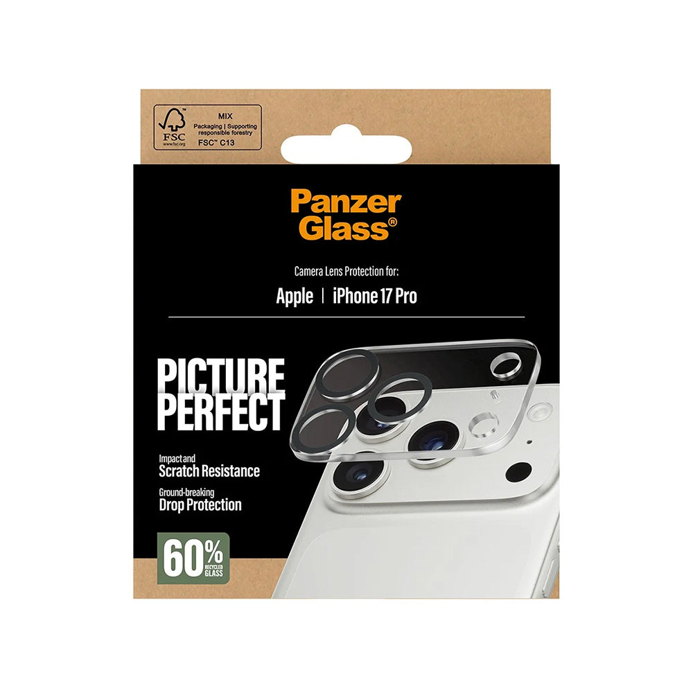 Zaštitna folija za stražnju kameru PanzerGlass PicturePerfect za Apple iPhone 17 Pro, Kaljeno staklo, Prozirno