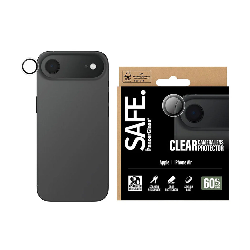 Zaštitna folija za stražnju kameru PanzerGlass Safe. za Apple iPhone 17 Air, Kaljeno staklo, Prozirno