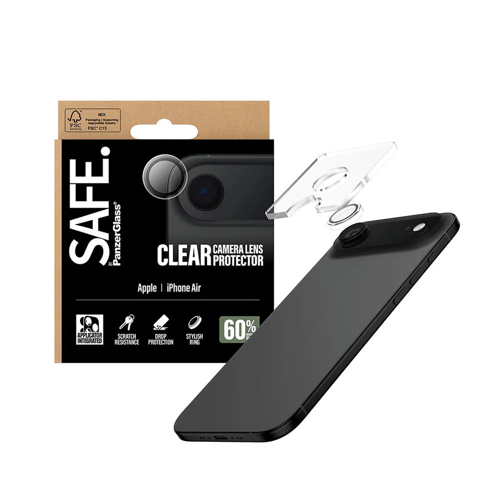 Zaštitna folija za stražnju kameru PanzerGlass Safe. za Apple iPhone 17 Air, Kaljeno staklo, Prozirno