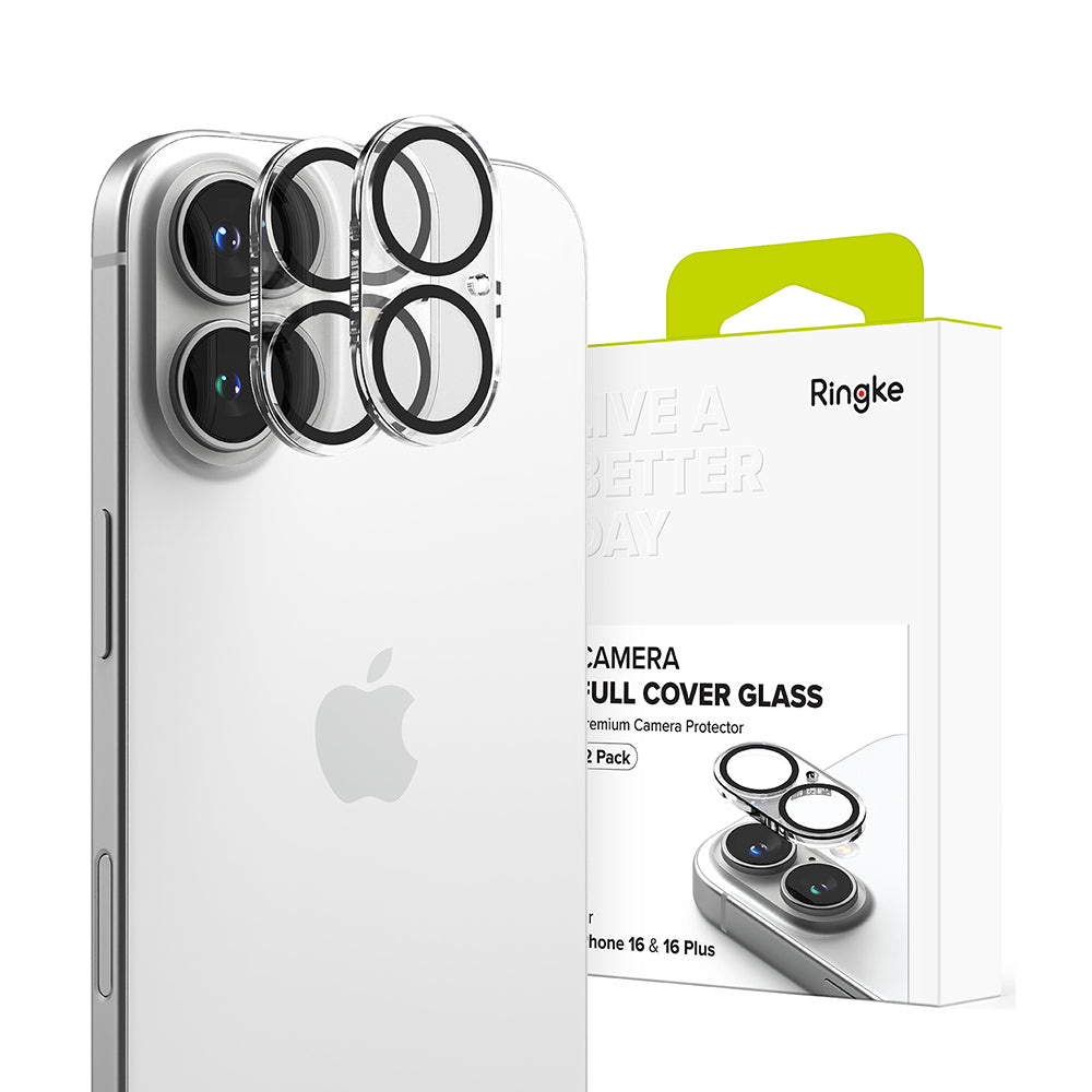 Zaštitna folija za stražnju kameru Ringke za Apple iPhone 16 Plus / 16, Kaljeno staklo, Set od 2 komada, Prozirna