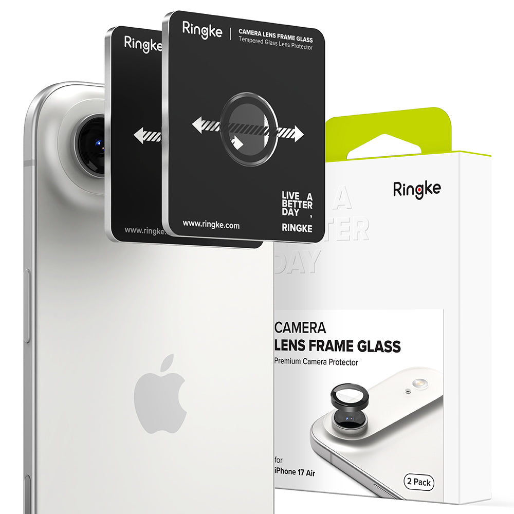 Zaštitna folija Ringke za stražnju kameru Apple iPhone 17 Air, Kaljeno staklo, Crna