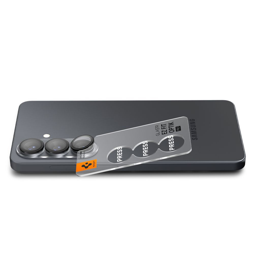 Zaštitna folija za stražnju kameru Spigen GlastR EZ FIT Optik Pro HD za Samsung Galaxy S26 S942, Kaljeno staklo, Set od 2 komada, Crna AGL11099