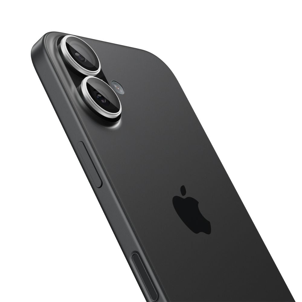 Zaštitna folija za stražnju kameru Spigen GlastR EZ FIT Optik Pro za Apple iPhone 17 / 16 Plus / 16, Kaljeno staklo, Set od 2 komada, Srebrna