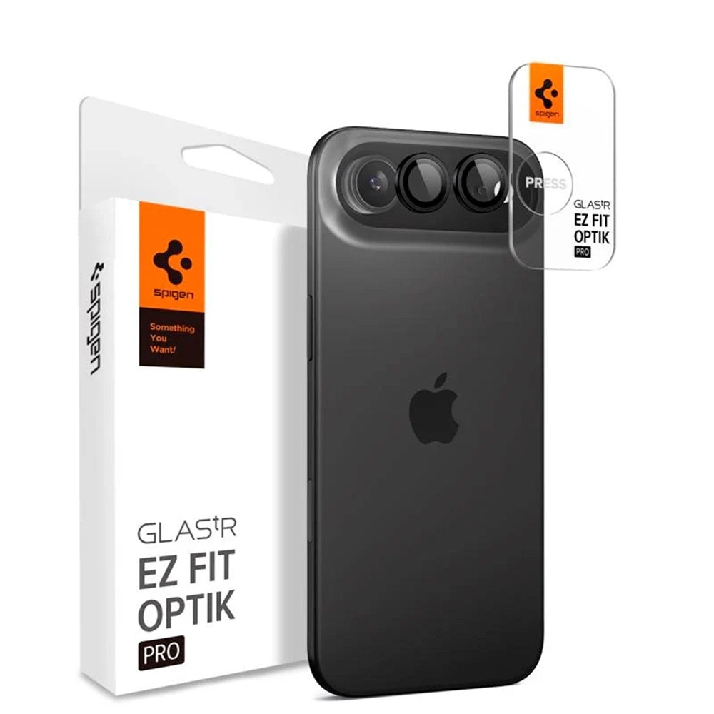 Zaštitna folija za stražnju kameru Spigen GlastR EZ FIT Optik Pro za Apple iPhone 17 Air, Kaljeno staklo, Set od 2 komada, Crna AGL09863