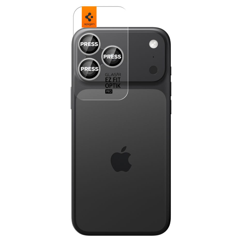 Zaštitna folija za stražnju kameru Spigen GlastR EZ FIT Optik Pro za Apple iPhone 17 Pro Max / 17 Pro, Kaljeno staklo, Set od 2 komada, Srebrna