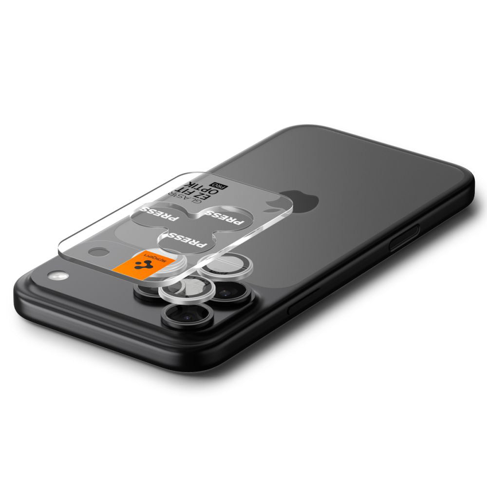Zaštitna folija za stražnju kameru Spigen GlastR EZ FIT Optik Pro za Apple iPhone 17 Pro Max / 17 Pro, Kaljeno staklo, Set od 2 komada, Srebrna
