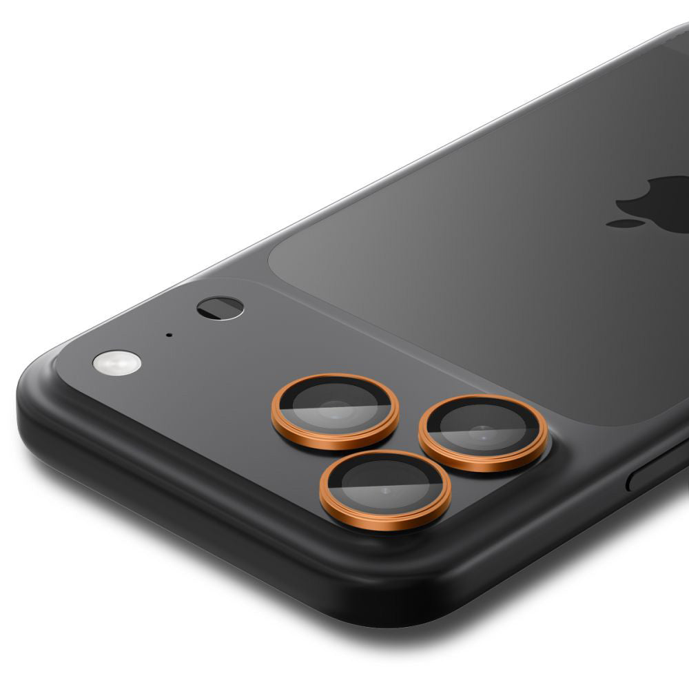 Zaštitna folija za stražnju kameru Spigen GlastR EZ FIT Optik Pro za Apple iPhone 17 Pro Max / 17 Pro, Kaljeno staklo, Set od 2 komada, Narančasta
