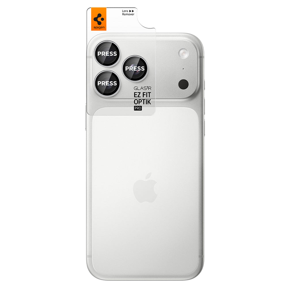 Zaštitna folija za stražnju kameru Spigen GlastR EZ FIT Optik Pro za Apple iPhone 18 Pro / 18 Pro Max, Kaljeno staklo, Set od 2 komada, Srebrna