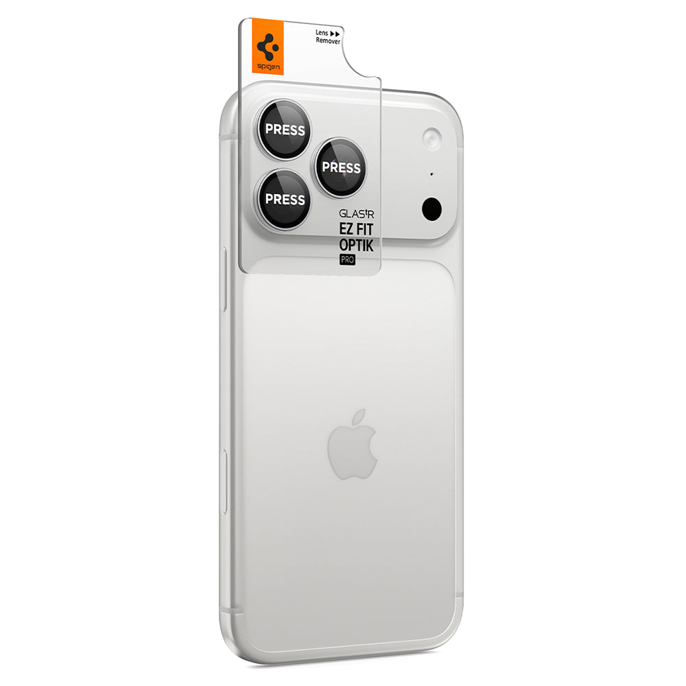 Zaštitna folija za stražnju kameru Spigen GlastR EZ FIT Optik Pro za Apple iPhone 18 Pro / 18 Pro Max, Kaljeno staklo, Set od 2 komada, Srebrna
