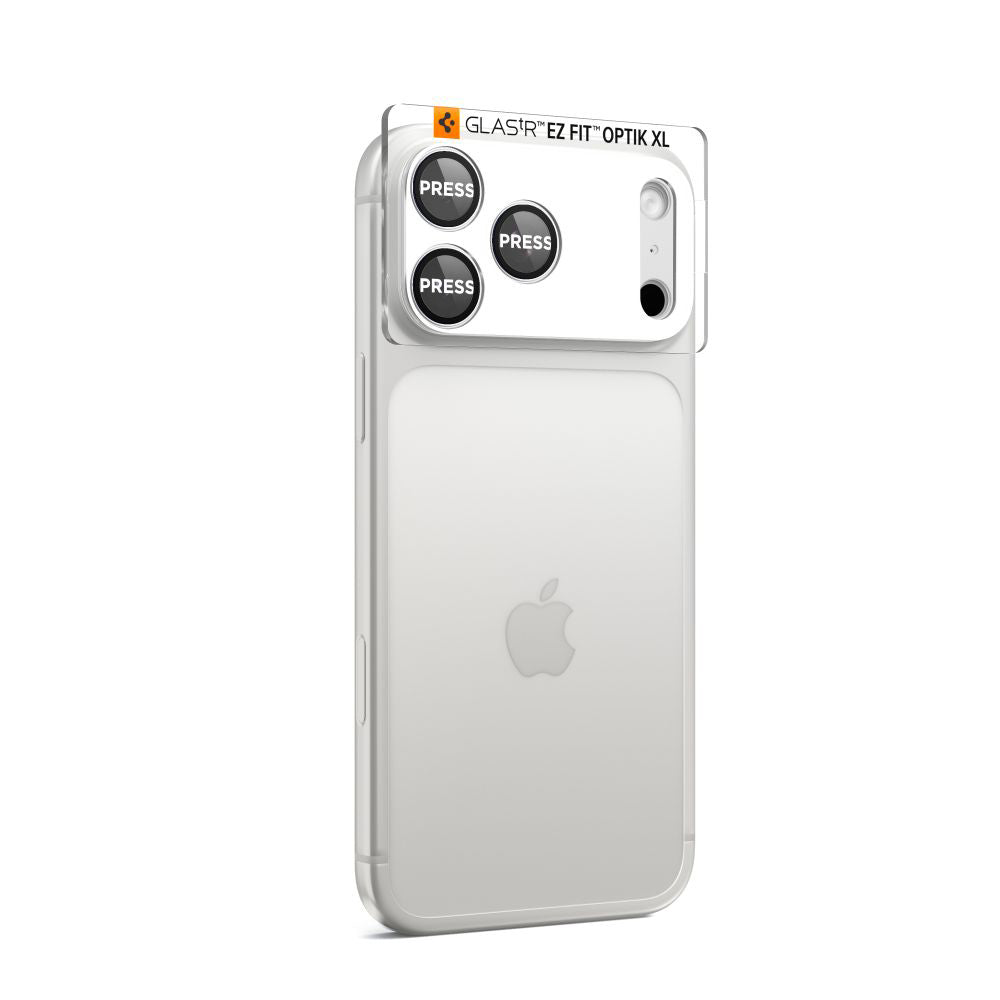 Zaštitna folija za stražnju kameru Spigen GlastR EZ FIT Optik Pro XL za Apple iPhone 17 Pro Max, Kaljeno staklo, Srebrna AGL10652