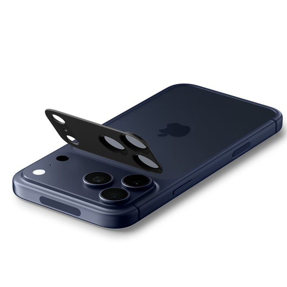Zaštitna folija za stražnju kameru Spigen GlastR EZ FIT Optik Pro XL za Apple iPhone 17 Pro, Kaljeno staklo, Crna AGL10644