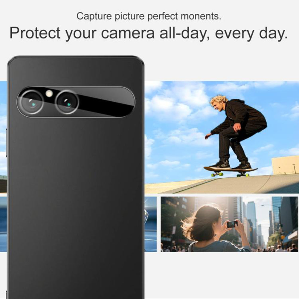 Zaštitna folija za stražnju kameru Techsuit za Sony Xperia 10 VII, kaljeno staklo, crna