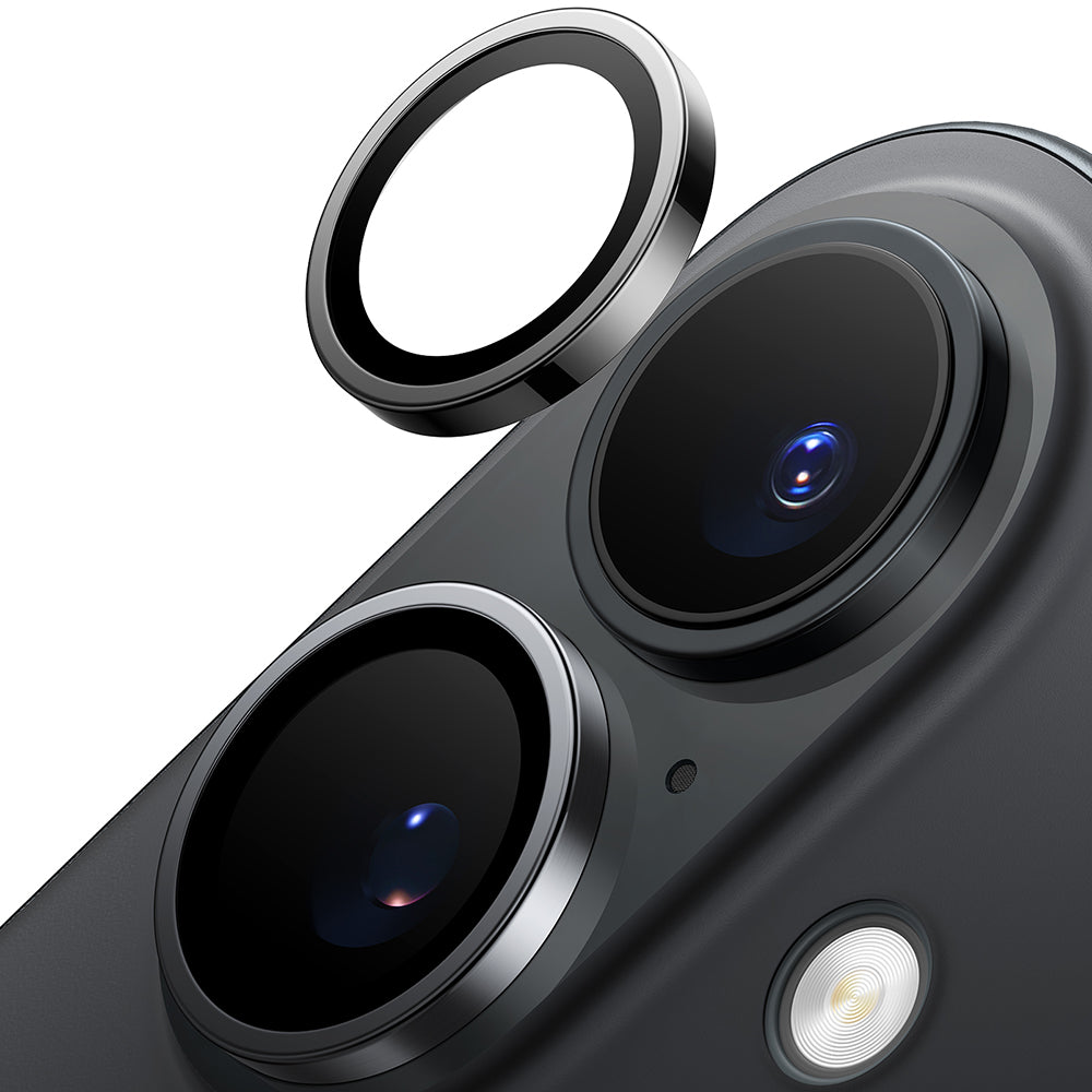 Zaštitna folija za stražnju kameru Torras Lensguard za Apple iPhone 16 Plus / 16, Kaljeno staklo, Crna