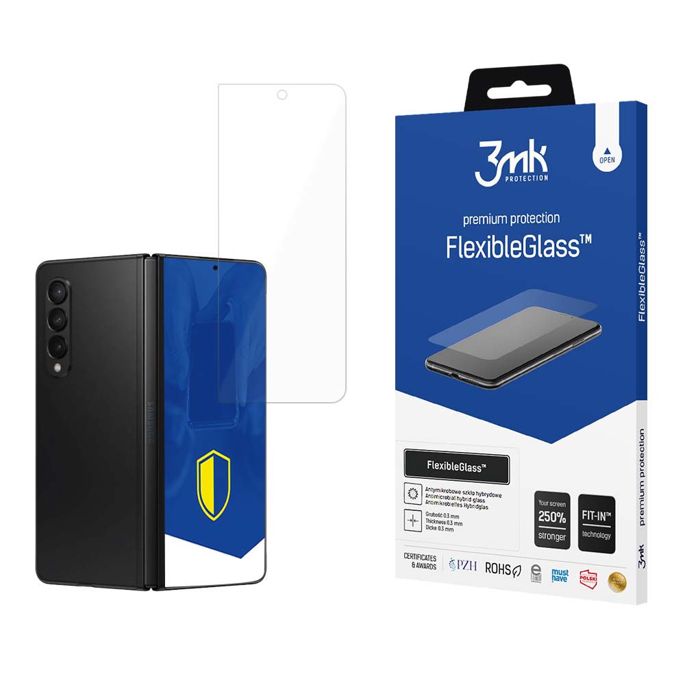Folija za zaštitu ekrana 3MK FlexibleGlass za Samsung Galaxy Z Fold5 F946, Fleksibilno staklo, Potpuno ljepljiva, Vanjski ekran