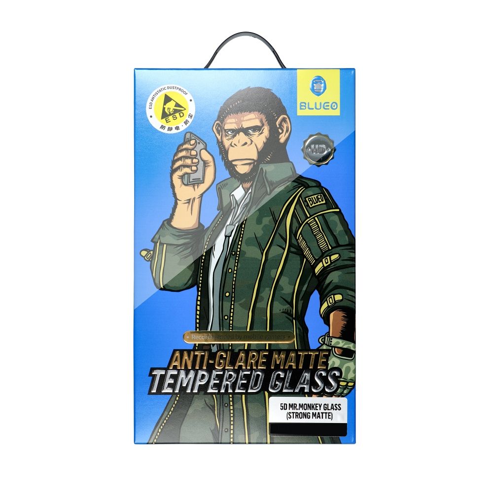 Zaštitna folija za ekran Mr. Monkey Glass za Apple iPhone 15 Pro, Kaljeno staklo, Pun ljepilo, 5D, Crna