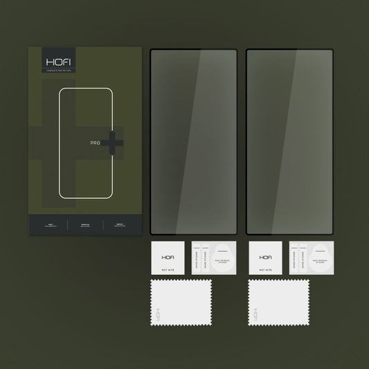 Zaštitna folija za ekran HOFI Glass PRO+ za Samsung Galaxy S24 Ultra S928, Kaljeno staklo, Pun ljepilo, Set od 2 komada, 2.5D, Crna