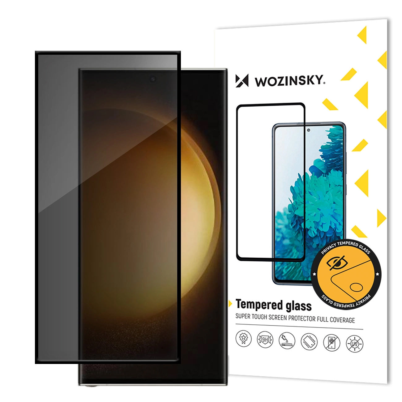 Zaštitna folija za ekran Privacy WZK AntiSpy za Samsung Galaxy S24 Ultra S928, Kaljeno staklo, Full Glue