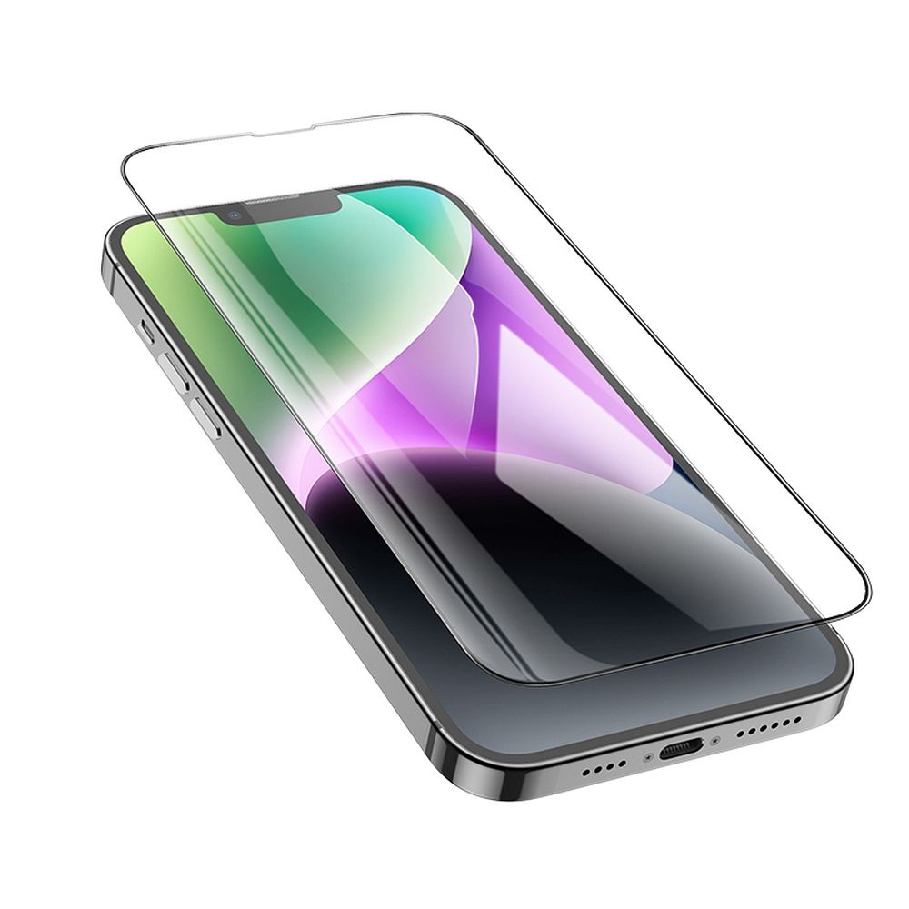Zaštitna folija za ekran HOCO za Apple iPhone 17e / 16e / 14 / 13 Pro, Kaljeno staklo, Full Glue, Set od 10 komada, Crna