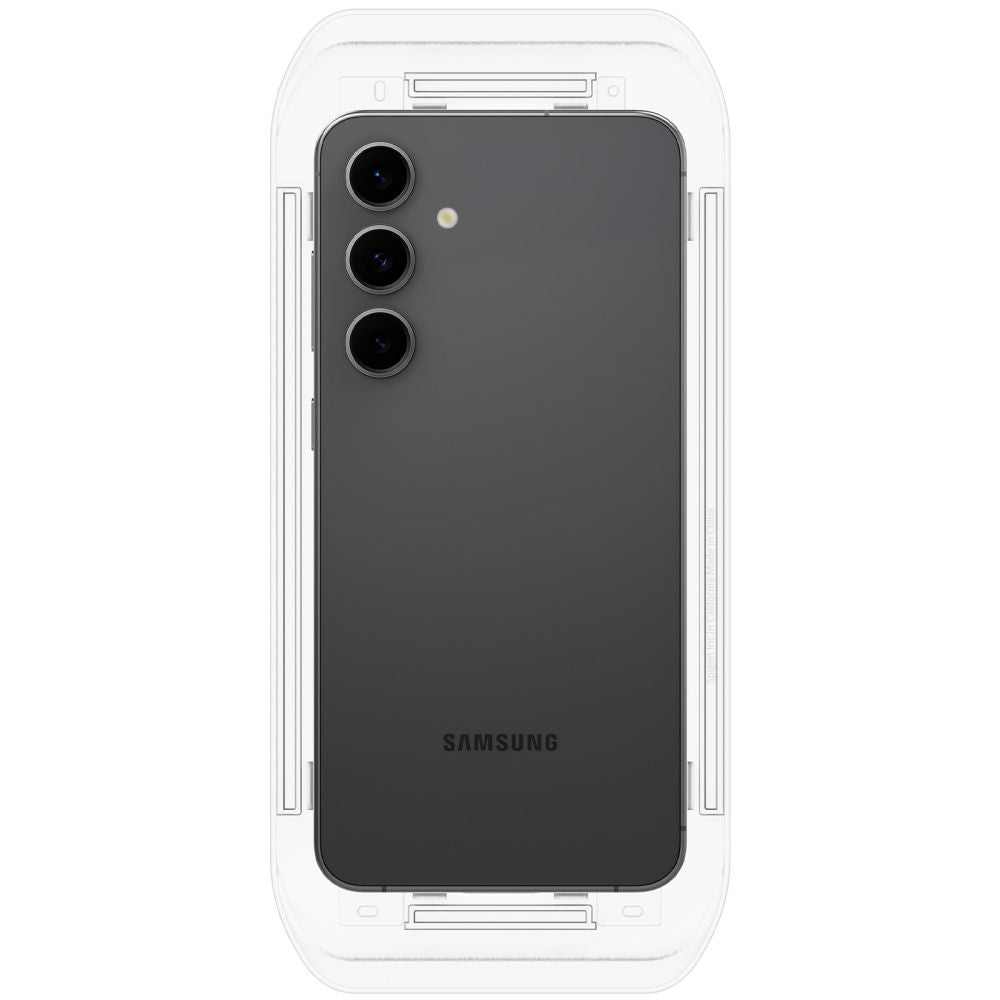 Zaštitna folija za ekran Spigen EZ FIT za Samsung Galaxy S24 FE S721, Kaljeno staklo, Pun ljepilo, Set od 2 komada AGL08729
